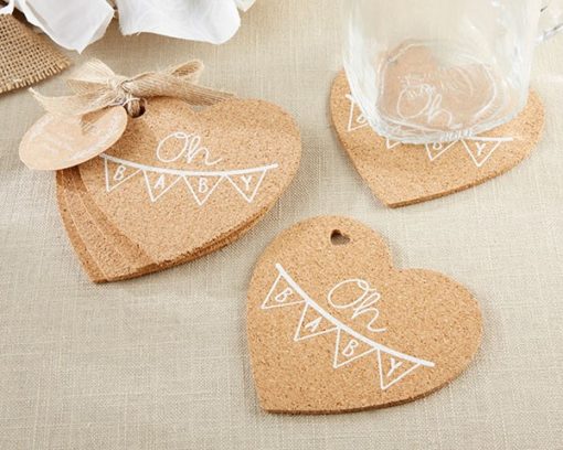 Oh Baby Heart Cork Coaster (Set of 4)