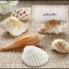 "Shells by the Sea" Authentic Shell Place Card Holders with Matching Place Cards (Set of 6)