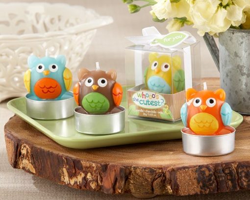"Whooo's the Cutest" Baby Owl Candle (Set of 4) (Assorted)