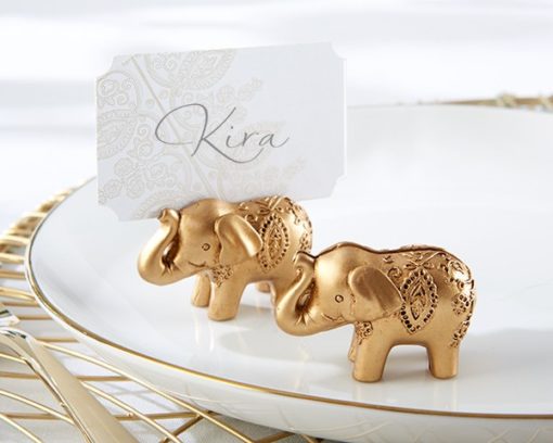 Lucky Golden Elephant Place Card Holders (Set of 6)