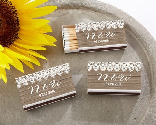 Personalized White Matchboxes - Country (Set of 50)