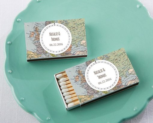 Personalized White Matchboxes - Travel (Set of 50)