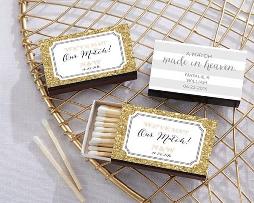 Personalized Black Matchboxes - Wedding (Set of 50)