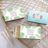 Personalized White Matchboxes - Pineapples and Palms (Set of 50)