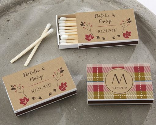 Personalized White Matchboxes - Fall (Set of 50)