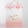 With Love Pink Watercolor Gift Bag (Set of 12)