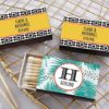 Personalized Black Matchboxes - Tropical Chic (Set of 50)