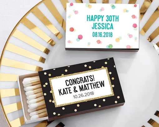 Personalized Black Matchboxes - Party Time (Set of 50)