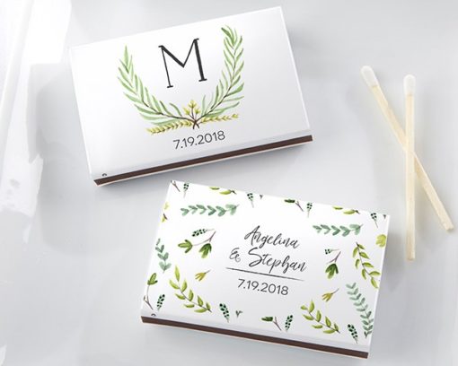 Personalized White Matchboxes - Botanical Garden (Set of 50)