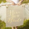 Gold Foil Here Comes the Bride Sign