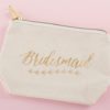 Gold Foil Bridesmaid Canvas Makeup Bag