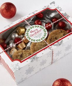 Silver Foil Snowflake Holiday Treat Box (Set of 12)