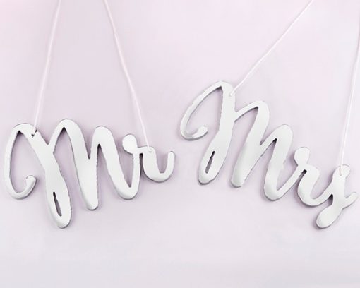 Silver Mirror Mr. & Mrs. Chair Signs