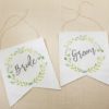 Botanical Canvas Bride and Groom Chair Signs