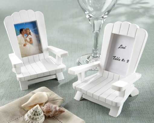 "Beach Memories" Miniature Adirondack Chair Place Card/Photo Frame (Set of 4)