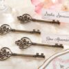 "Key To My Heart" Victorian-Style Key Place Card Holder (Set of 4)