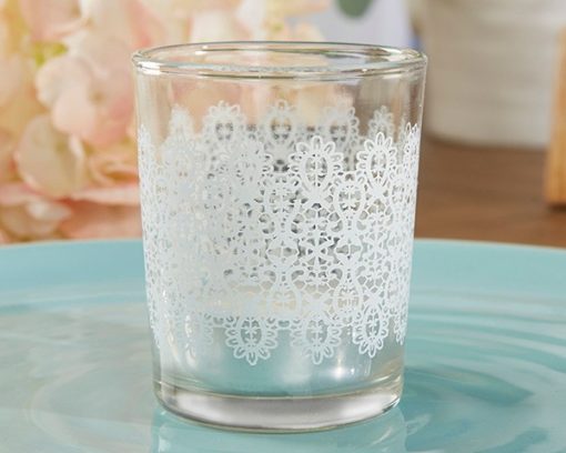 "Lace" Glass Tealight Holder (Set of 4)