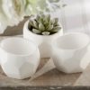 "Modern Garden" Geometric White Planter (Set of 4)