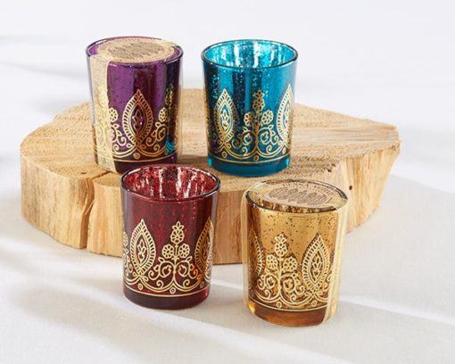 Indian Jewel Henna Votives - Assorted (Set of 4)