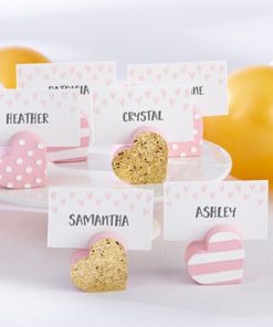 Pink And Gold Heart Place Card Holders - Assorted (Set of 6)