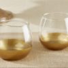 Gold Dipped Glass Votive Holder (Set of 4)