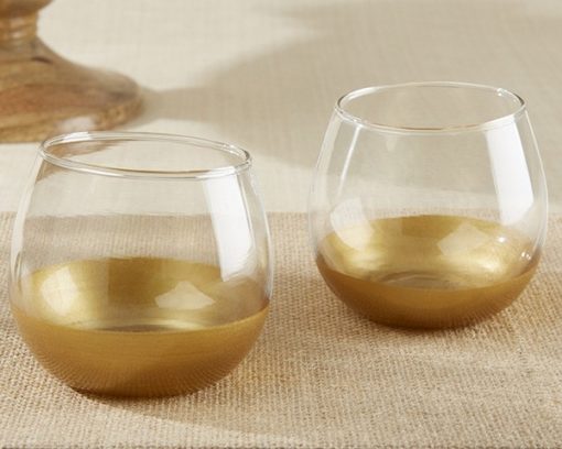 Gold Dipped Glass Votive Holder (Set of 4)