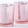 Light Pink Mercury Glass Tea Light Holder (Set of 4)