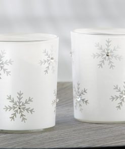 Sparkling Snowflake Glass Tea Light Holder (Set of 4)