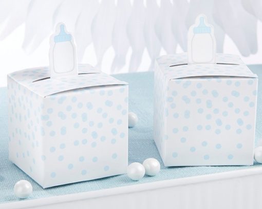 Classic Blue Baby Bottle Favor Box (Set of 24)