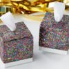 Multicolor Glitter Favor Box (Set of 24)