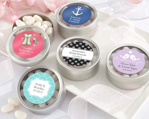 "Simply Sweet" Round Candy Tin - Wedding (Set of 12) (Available Personalized)