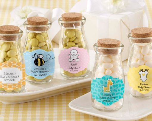 "Vintage" Milk Bottle Favor Jar - Baby (Set of 12) (Available Personalized)