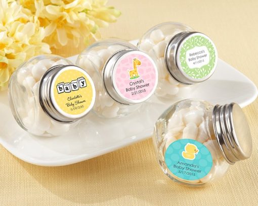 Mini Glass Favor Jar - Baby (Set of 12) (Available Personalized)