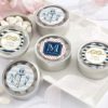 Personalized Silver Round Candy Tin - Nautical Wedding Collection (Set of 12)