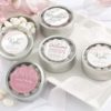 Personalized Silver Round Candy Tin - Rustic Baby Collection (Set of 12)