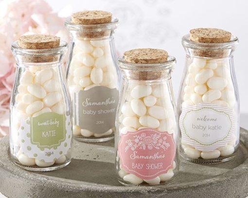 Personalized Milk Jar - Kate's Rustic Baby Shower Collection (Set of 12)