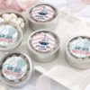 Personalized Silver Round Candy Tin - Nautical Baby Shower Collection (Set of 12)