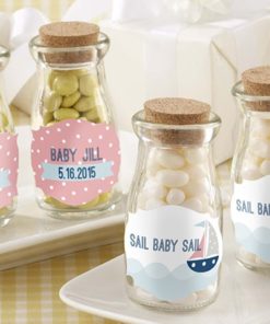 Personalized Milk Jar - Kate's Nautical Baby Shower Collection (Set of 12)