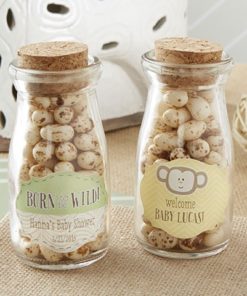 Personalized Milk Jar-Kate's Born To Be Wild Baby Shower Collection (Set of 12)