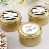 Personalized Gold Round Candy Tin - Classic (Set of 12)