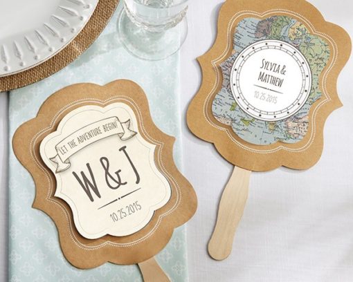 Personalized Kraft Fan - Travel and Adventure (Set of 12)