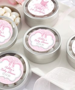 Personalized Silver Round Candy Tin - Tutu Cute (Set of 12)