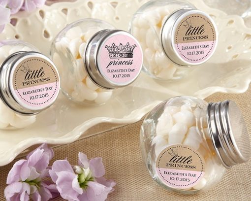 Personalized Mini Glass Favor Jars - Little Princess (Set of 12)