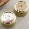 Personalized Gold Round Candy Tin - Vineyard (Set of 12)