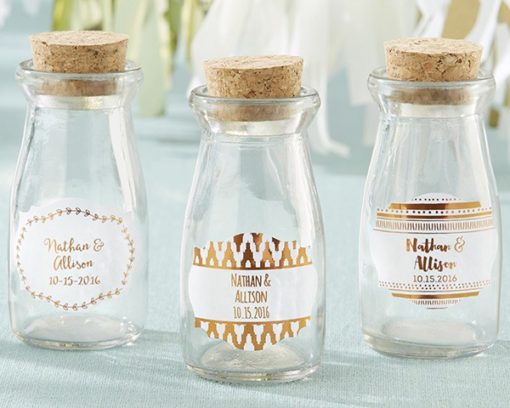 Personalized Milk Jar - Copper Foil (Set of 12)