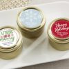 Personalized Gold Round Candy Tin - Holiday (Set of 12)