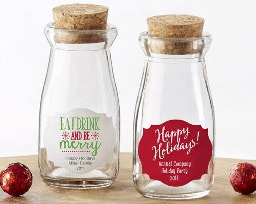 Personalized Milk Jar - Holiday (Set of 12)