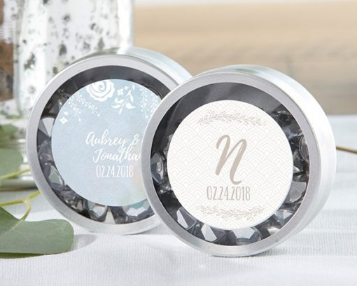 Personalized Silver Round Candy Tin - Ethereal (Set of 12)