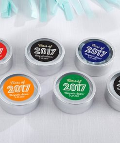 Personalized Silver Round Candy Tin - Class of 2017 (Set of 12)