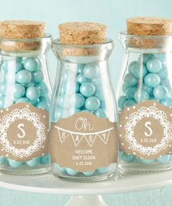 Personalized Milk Jar - Rustic Charm Baby Shower (Set of 12)